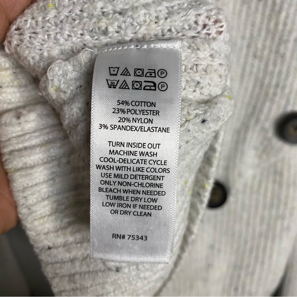 Yes Lola Women's Ivory Speckled Cowl Neck Knit Sweater - Picture 6 of 7